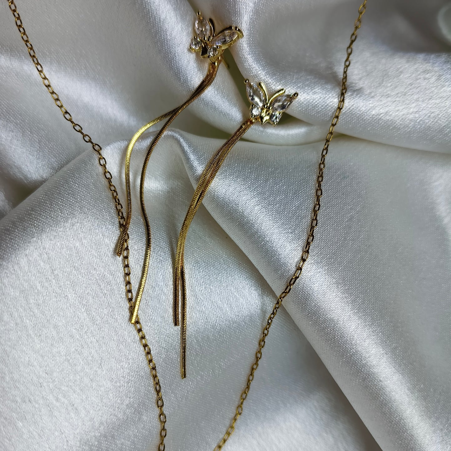 Diamond Butterfly Pendant set