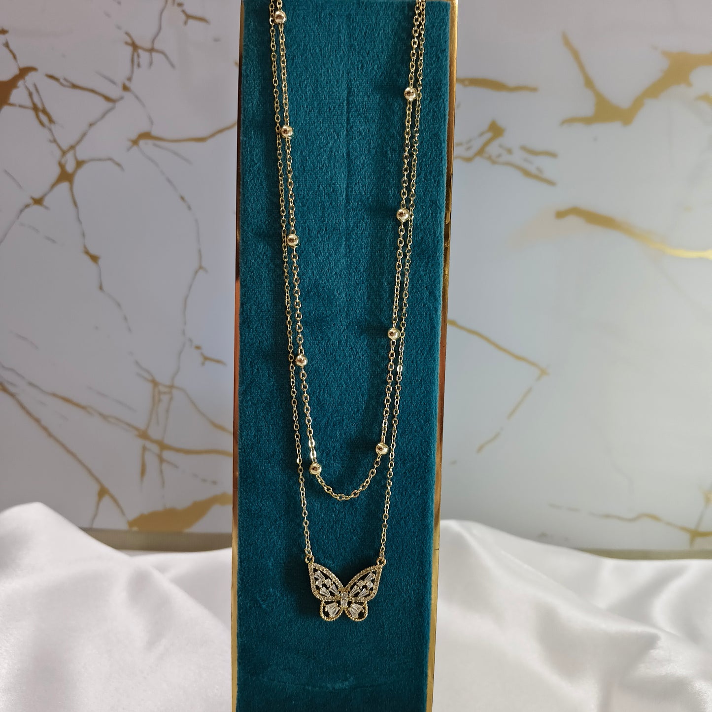 Dual Layer Butterfly Necklace