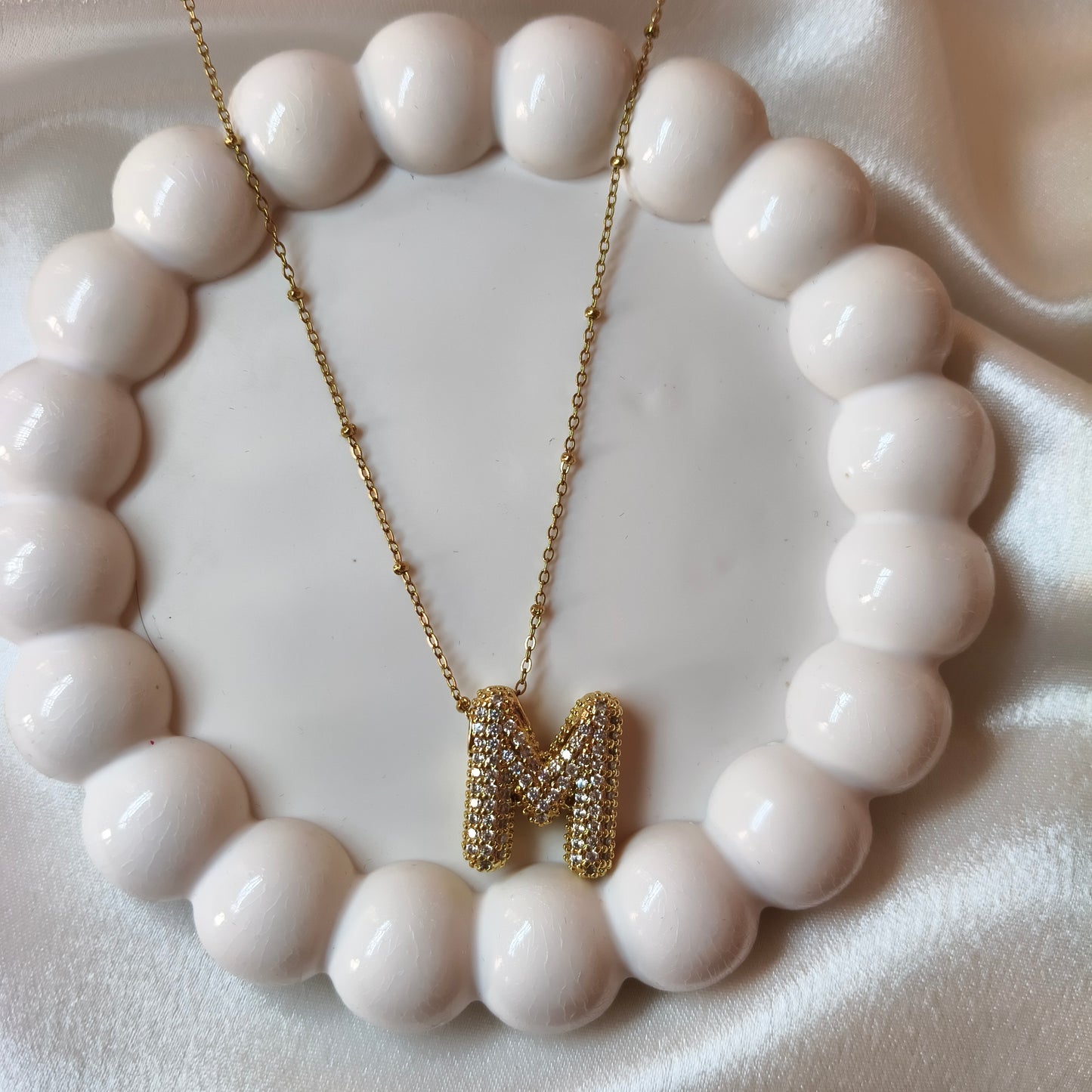 M Initial Necklace