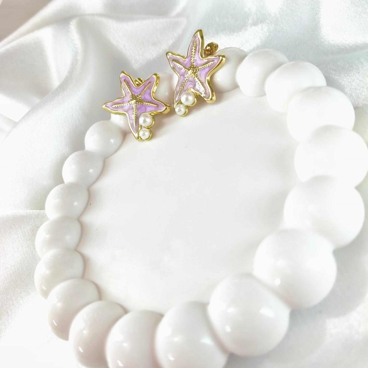 Star Fish Enamel Earring