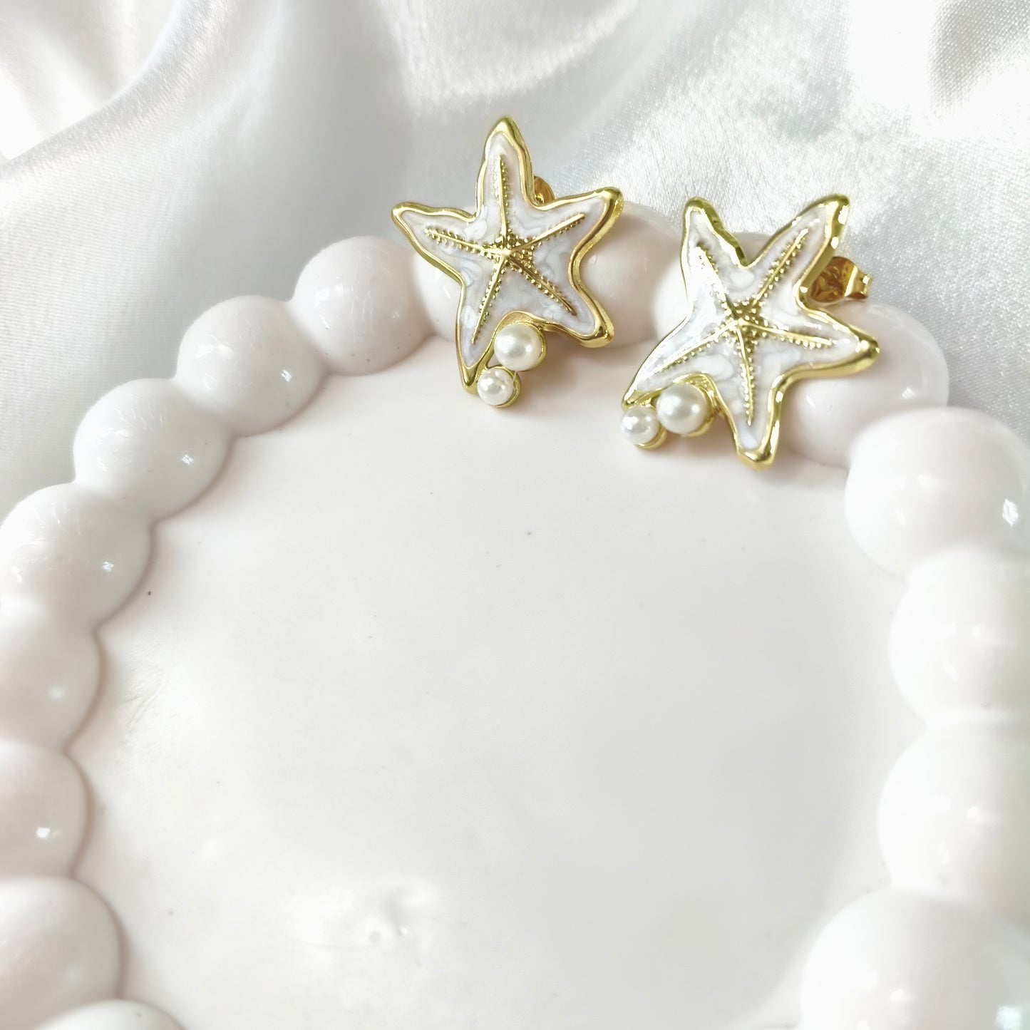 Star Fish Enamel Earring