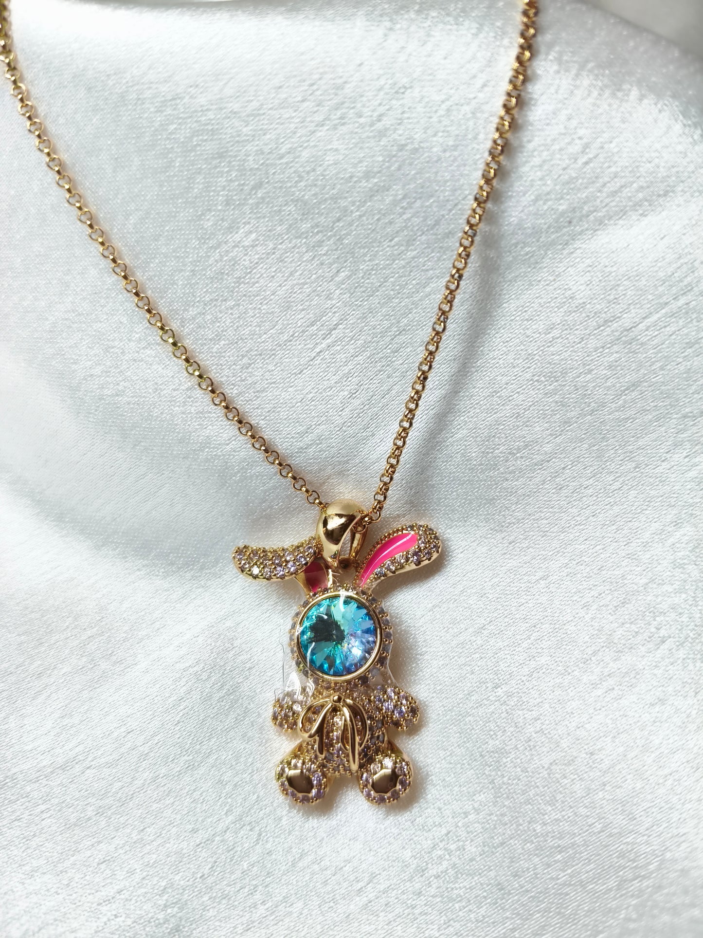 Blue Big Bunny Necklace