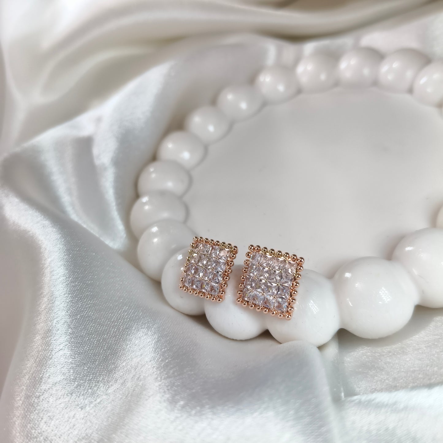 Diamond Stud Rosegold Earrings
