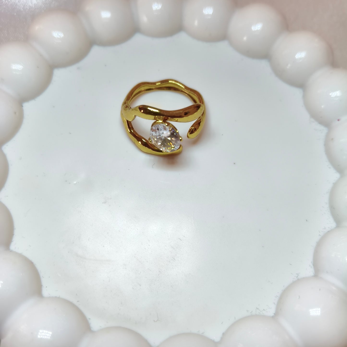 Hugging Solitaire Ring