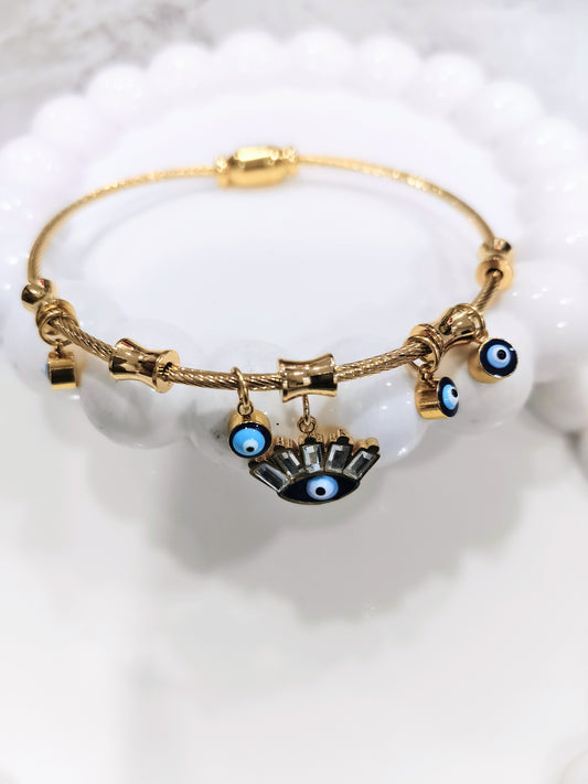 Evil Eye Talisman Gold Bracelet