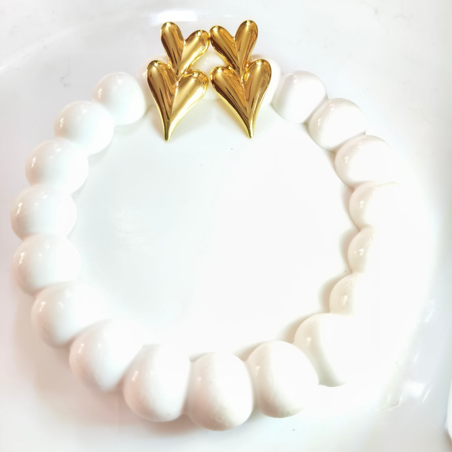 Twin Hearts Drops studs