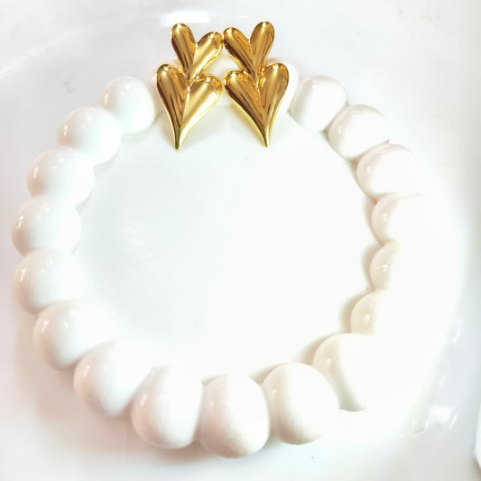 Twin Hearts Drops studs