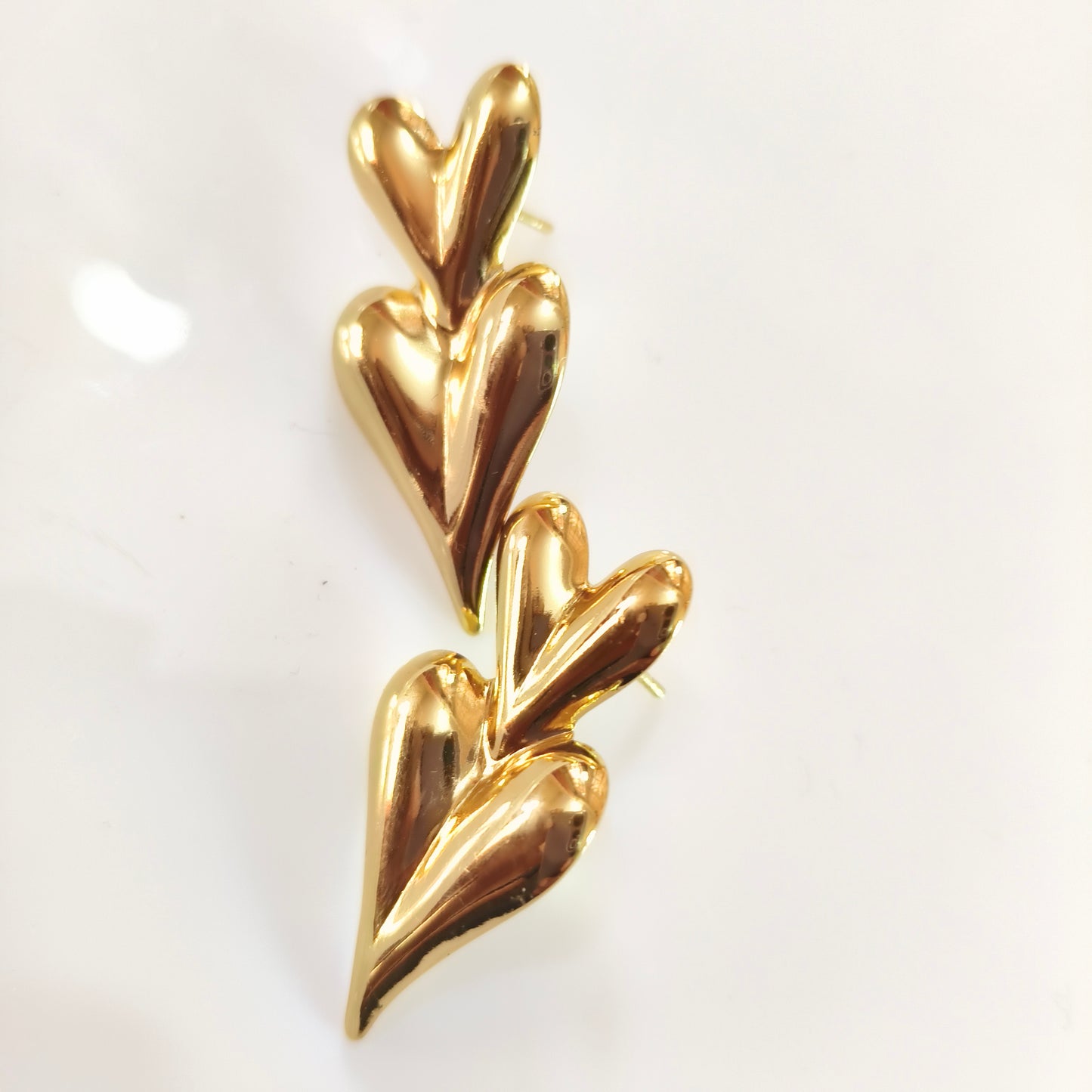 Twin Hearts Drops studs