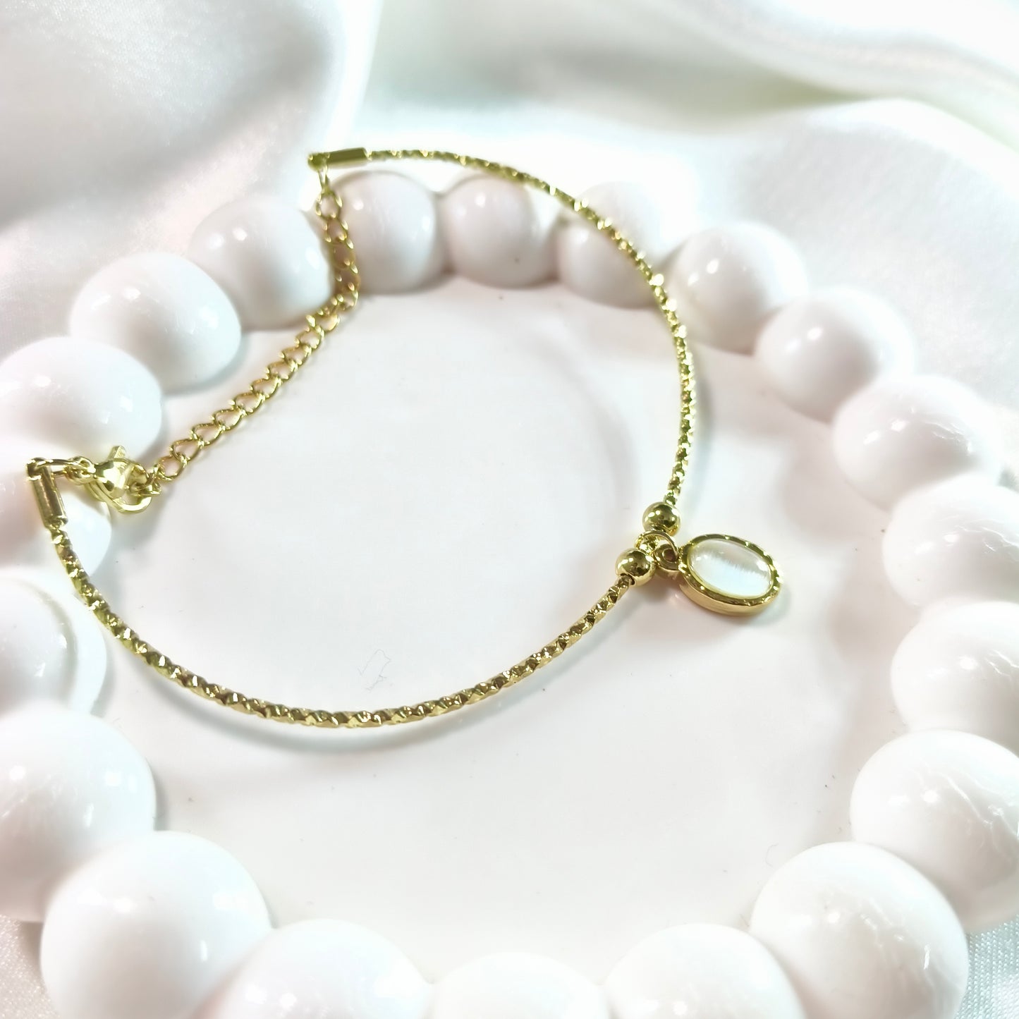 Cream Single Pearl Bracelet