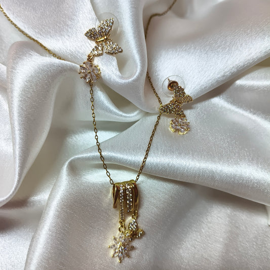 Diamond look Pendant set