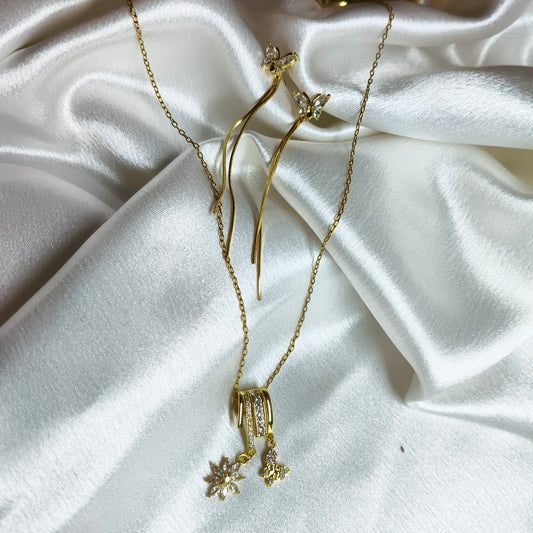 Diamond Butterfly Pendant set