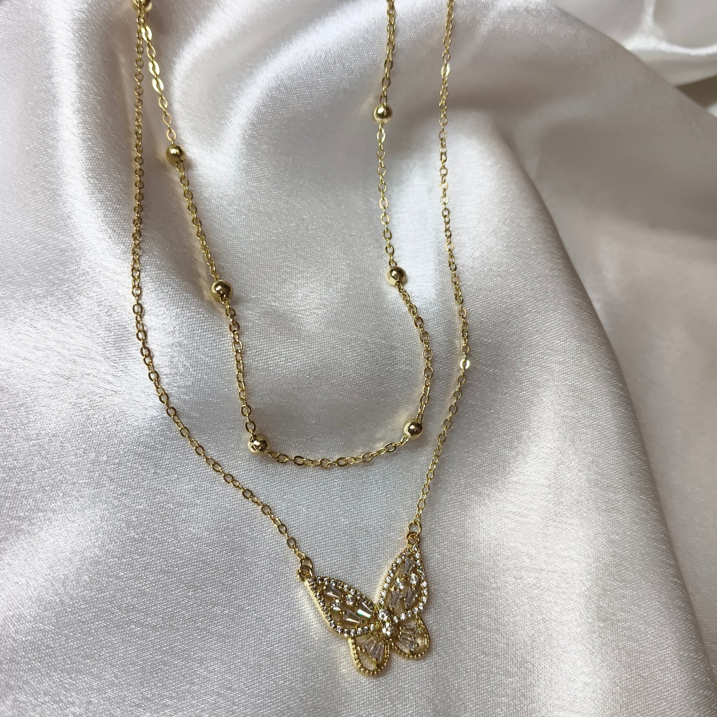 Dual Layer Butterfly Necklace
