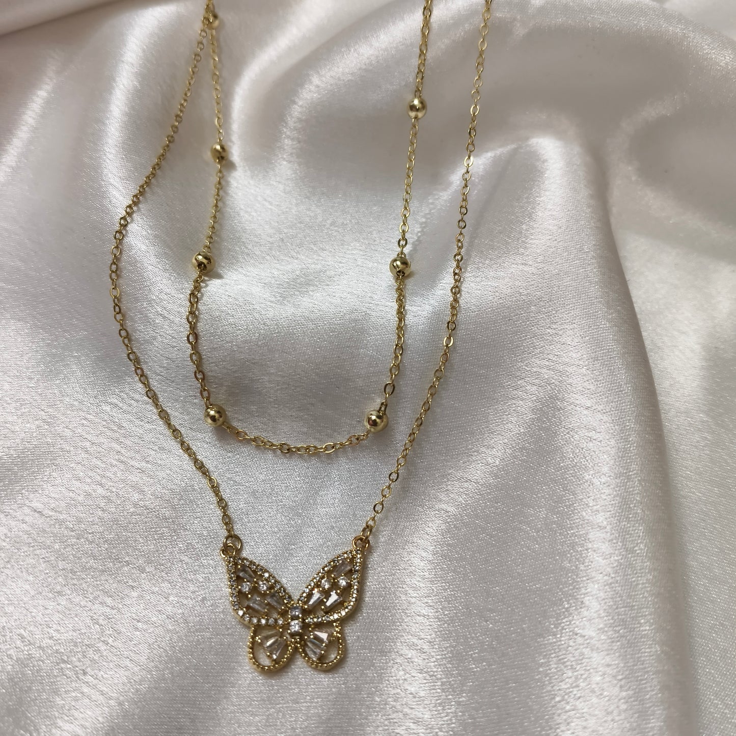 Dual Layer Butterfly Necklace