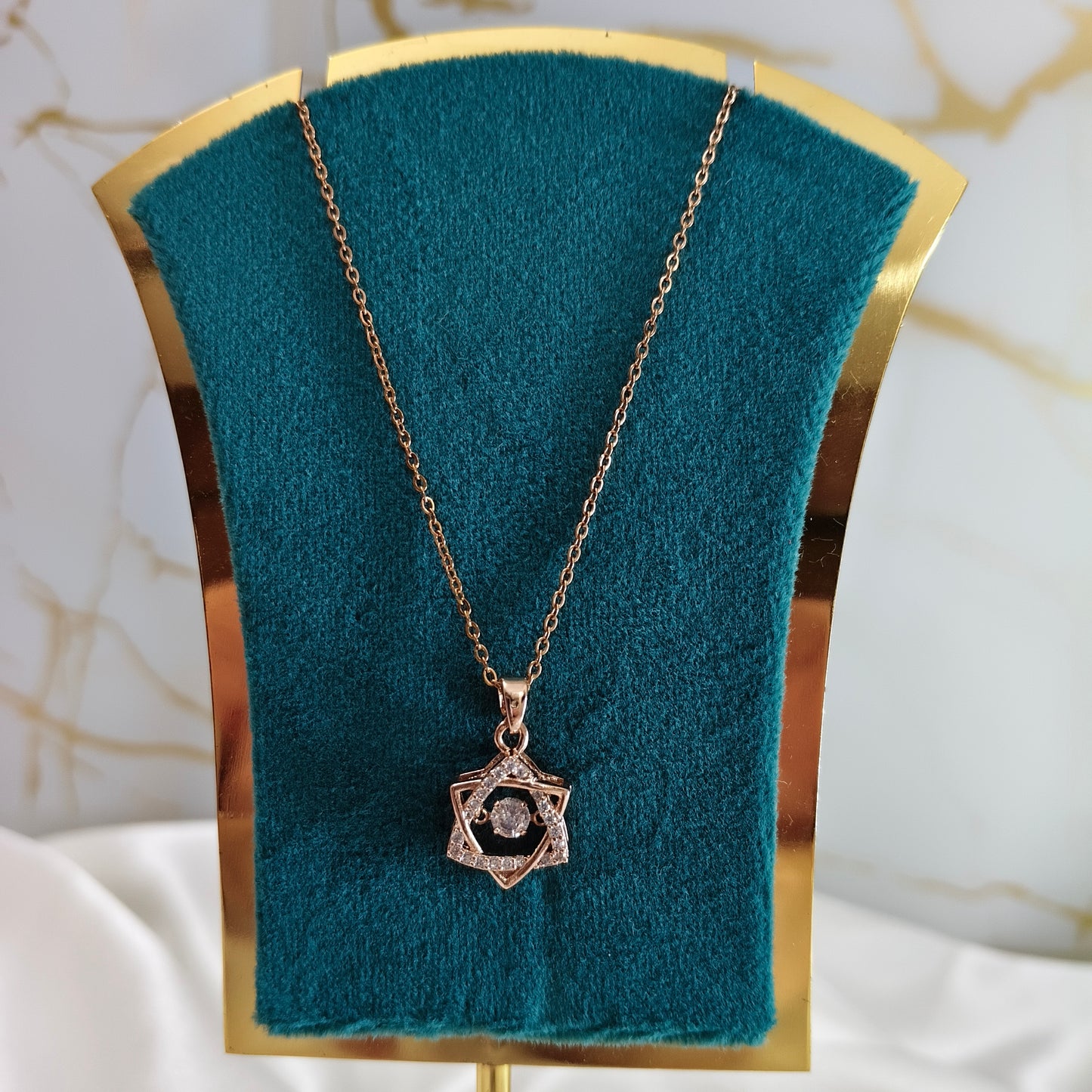 Star Diamond Stud Necklace