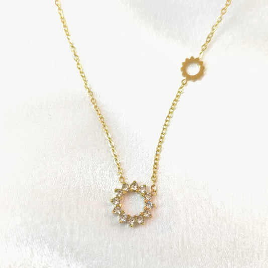 Sunflower Diamond Stud Necklace