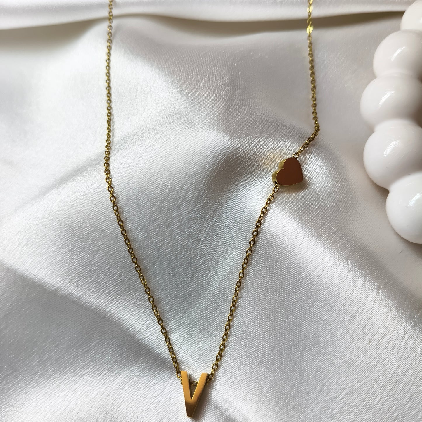 V Initial Necklace