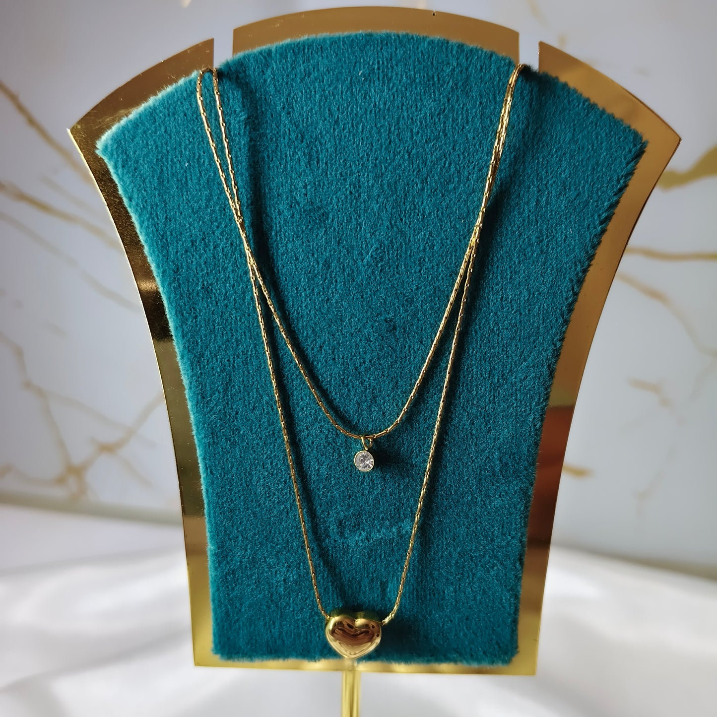 Double Layer Heart Necklace