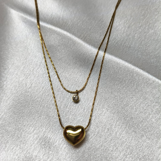 Double Layer Heart Necklace