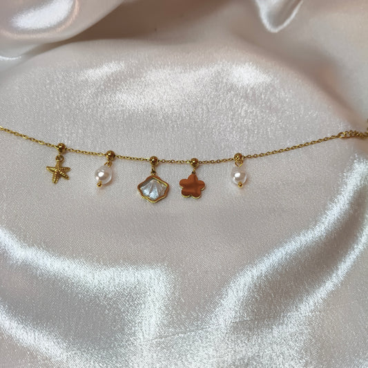 Star Shell Charms Chain Bracelet