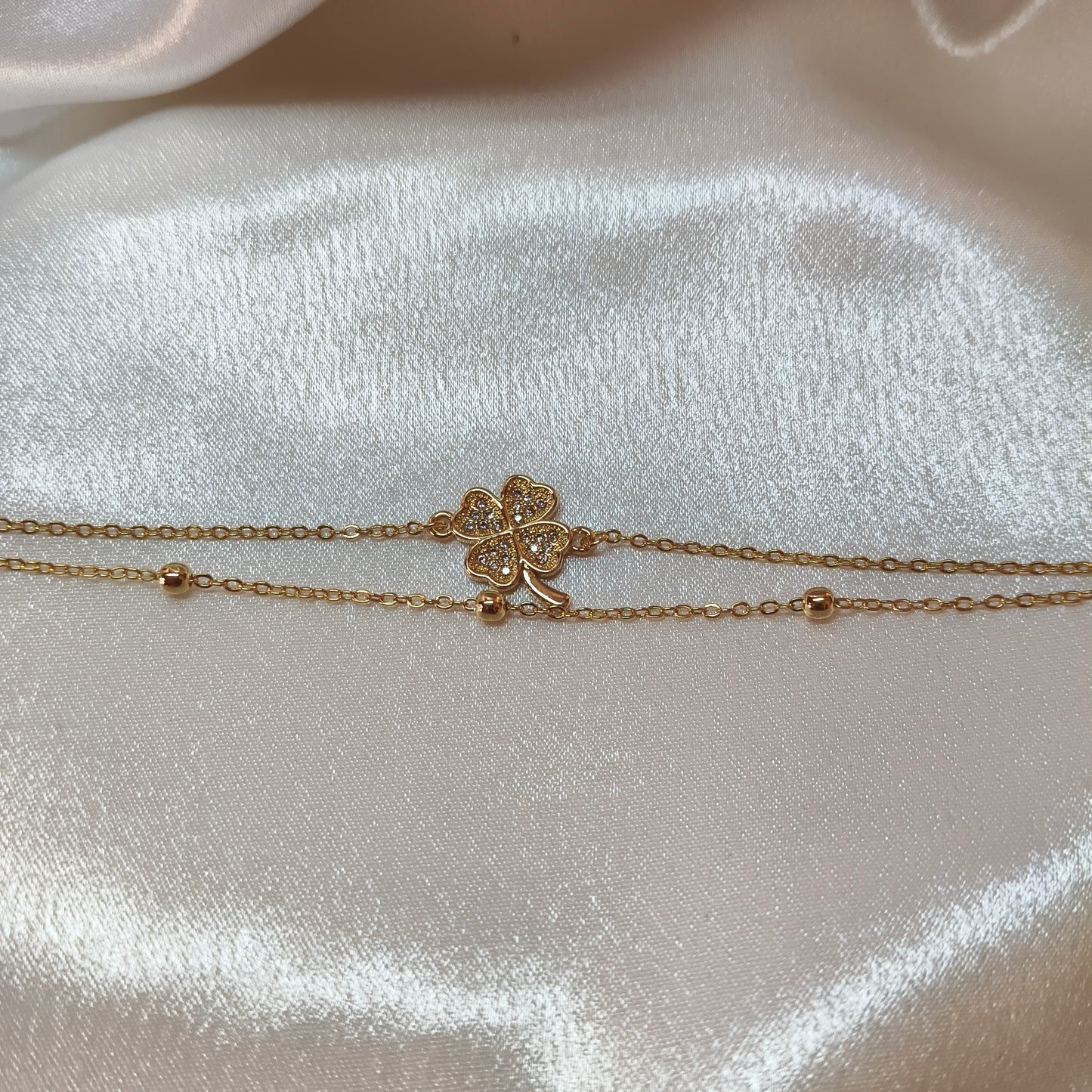 Double Layer Flower Chain Bracelet