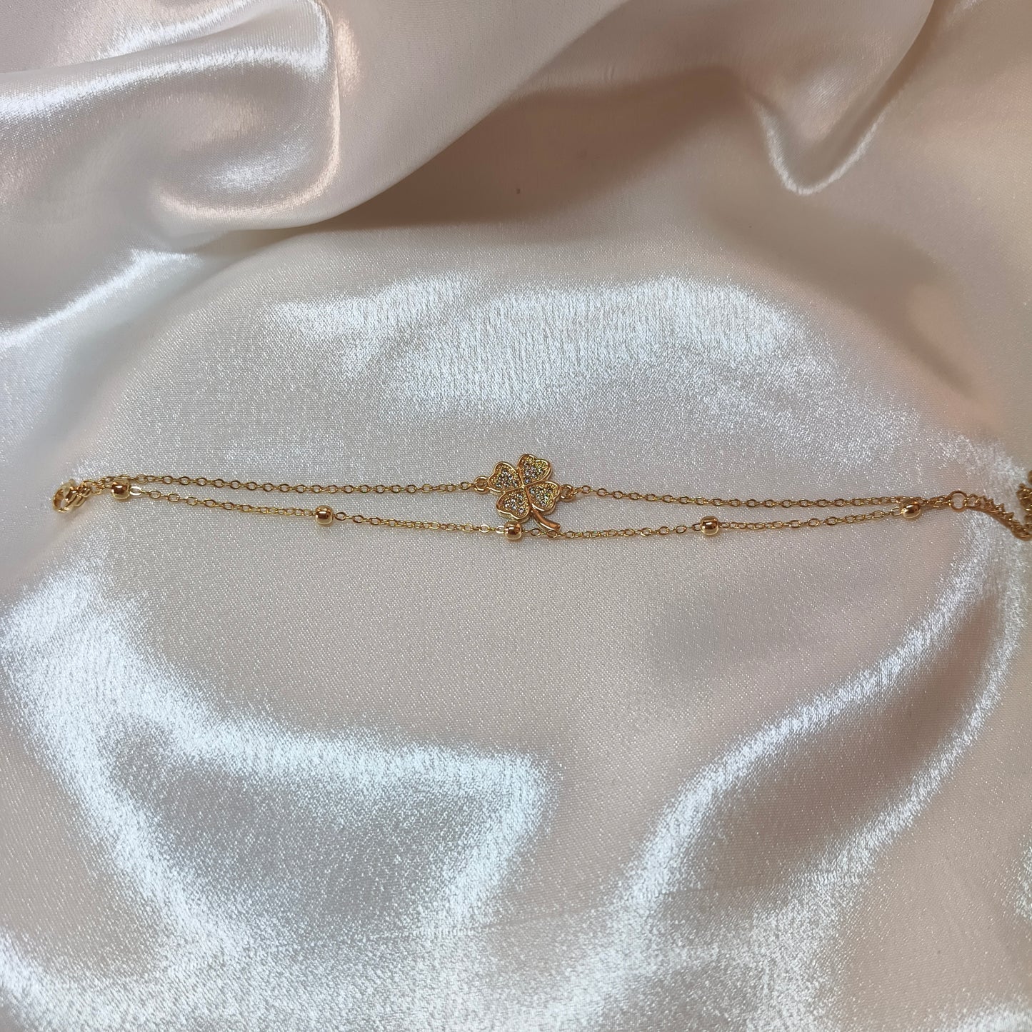 Double Layer Flower Chain Bracelet