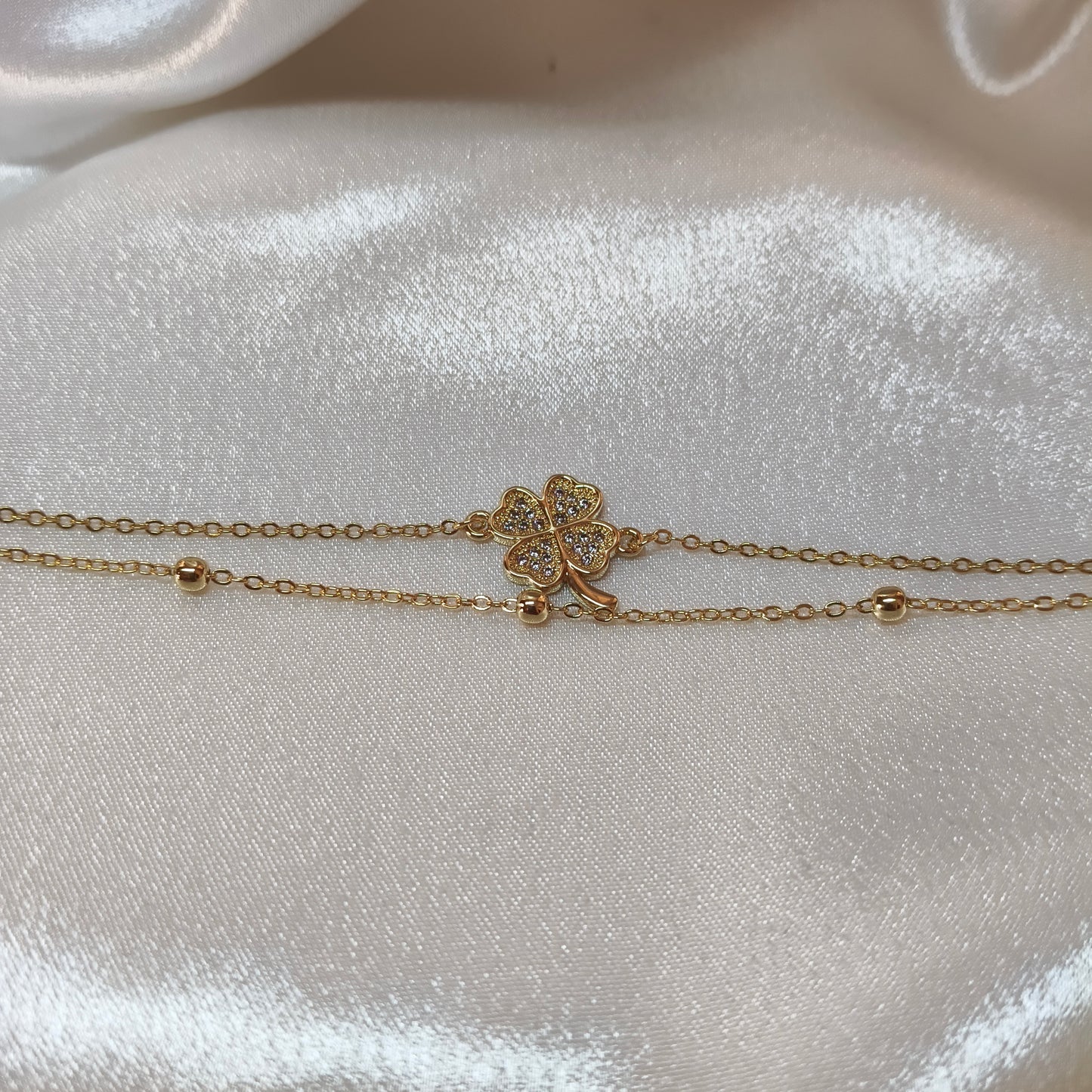 Double Layer Flower Chain Bracelet