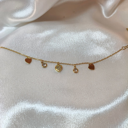 Heart Charms Chain Bracelet