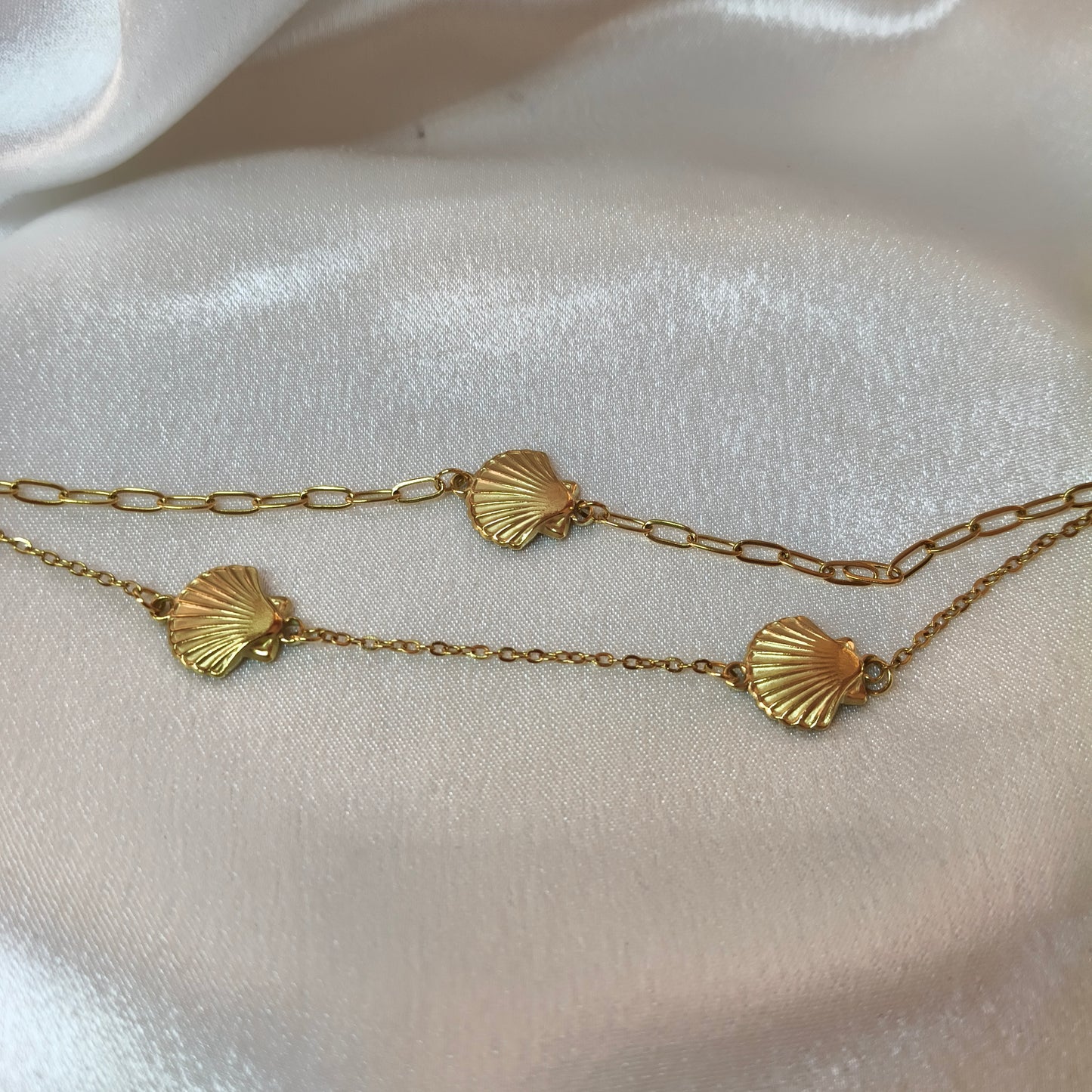 Shell Double Layer Chain Bracelet