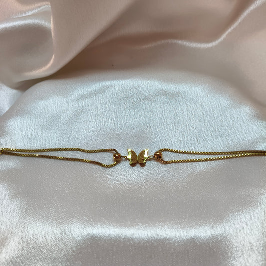Butterfly Dual Layer Chain Bracelet
