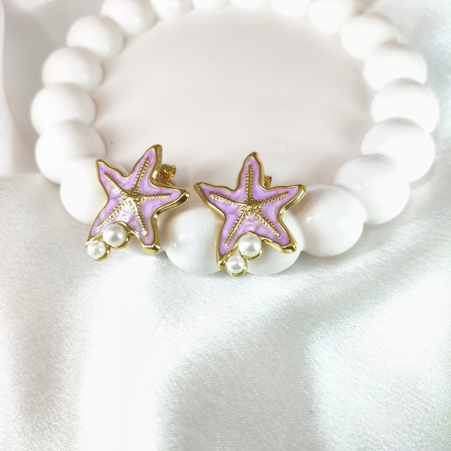 Star Fish Enamel Earring