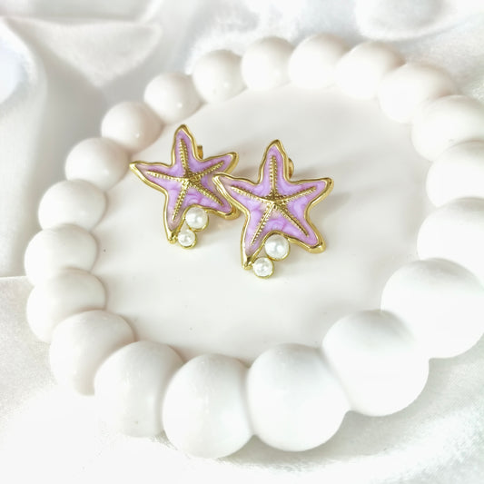 Star Fish Enamel Earring