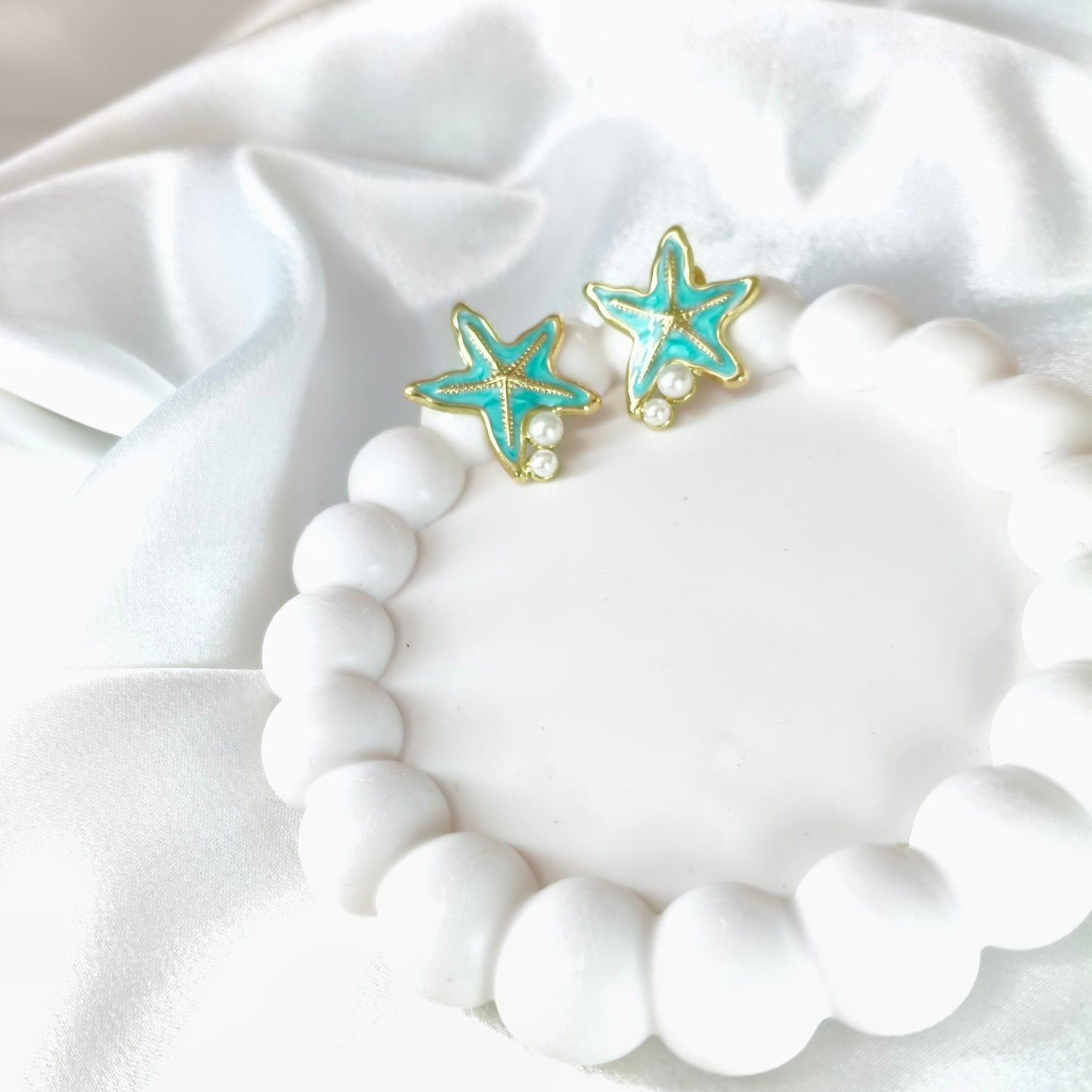 Star Fish Enamel Earring
