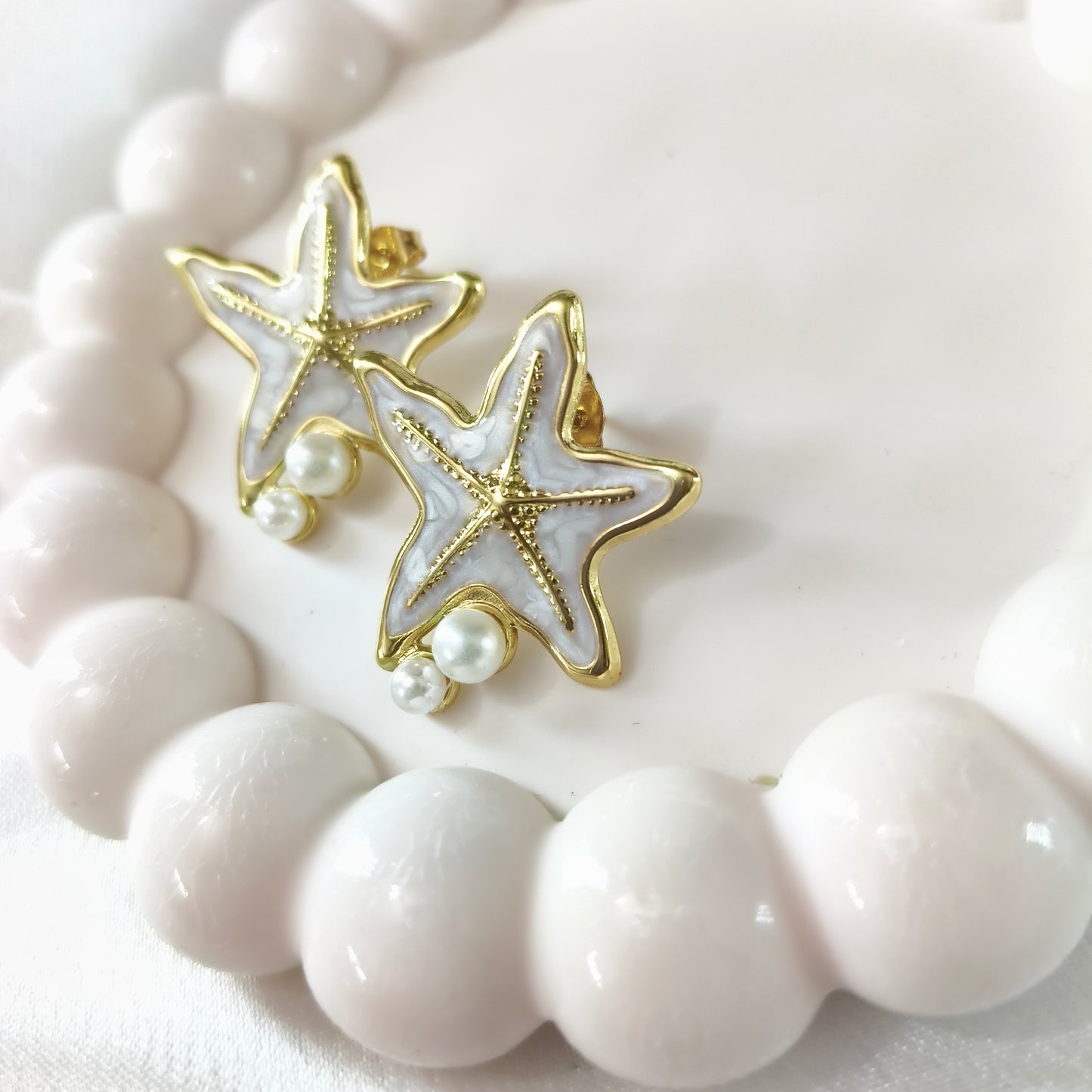 Star Fish Enamel Earring