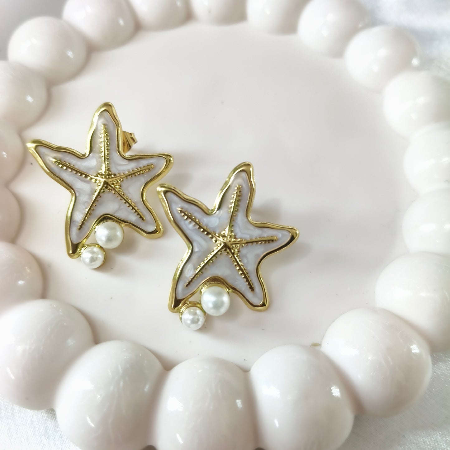 Star Fish Enamel Earring