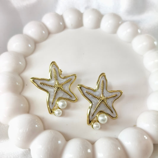 Star Fish Enamel Earring