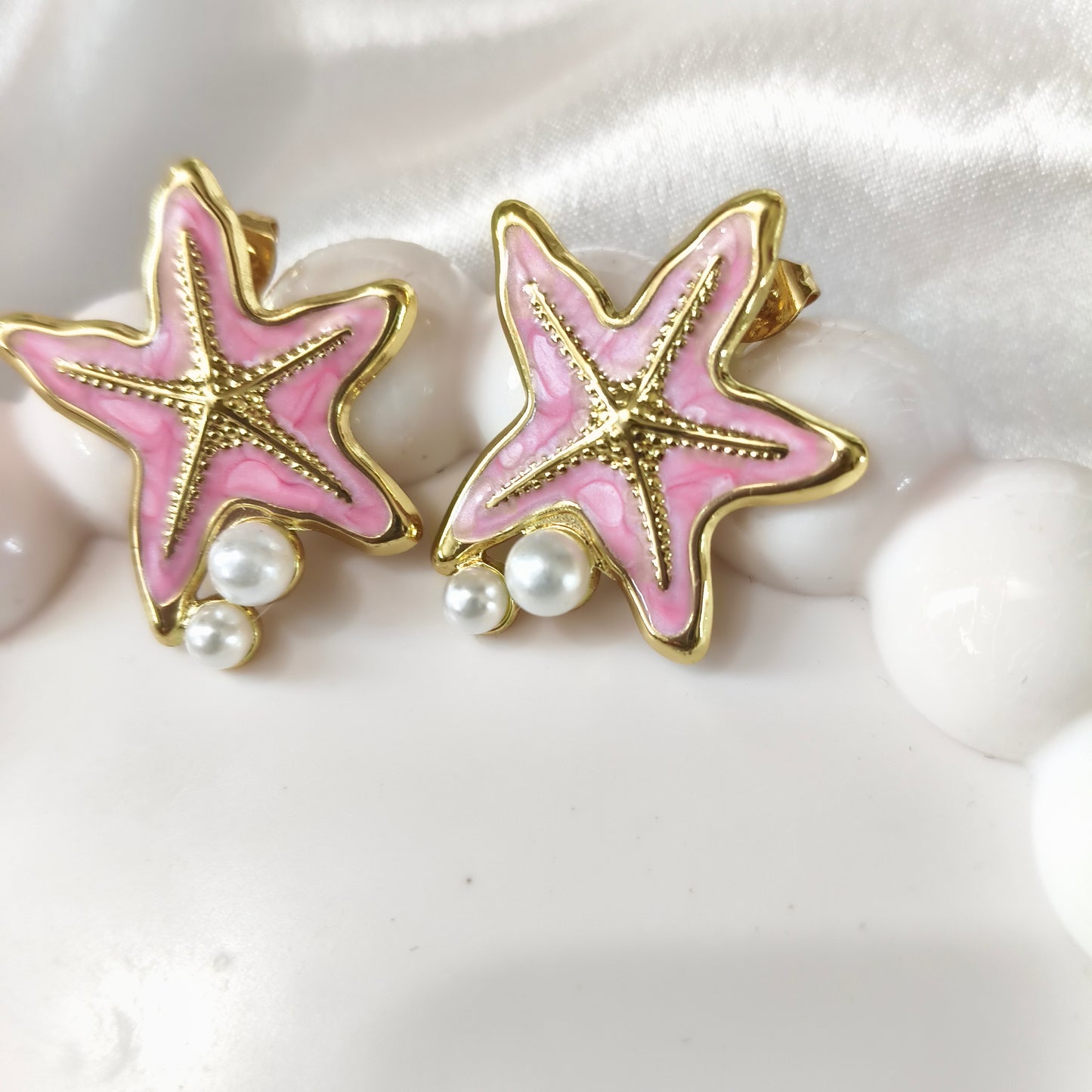 Star Fish Enamel Earring