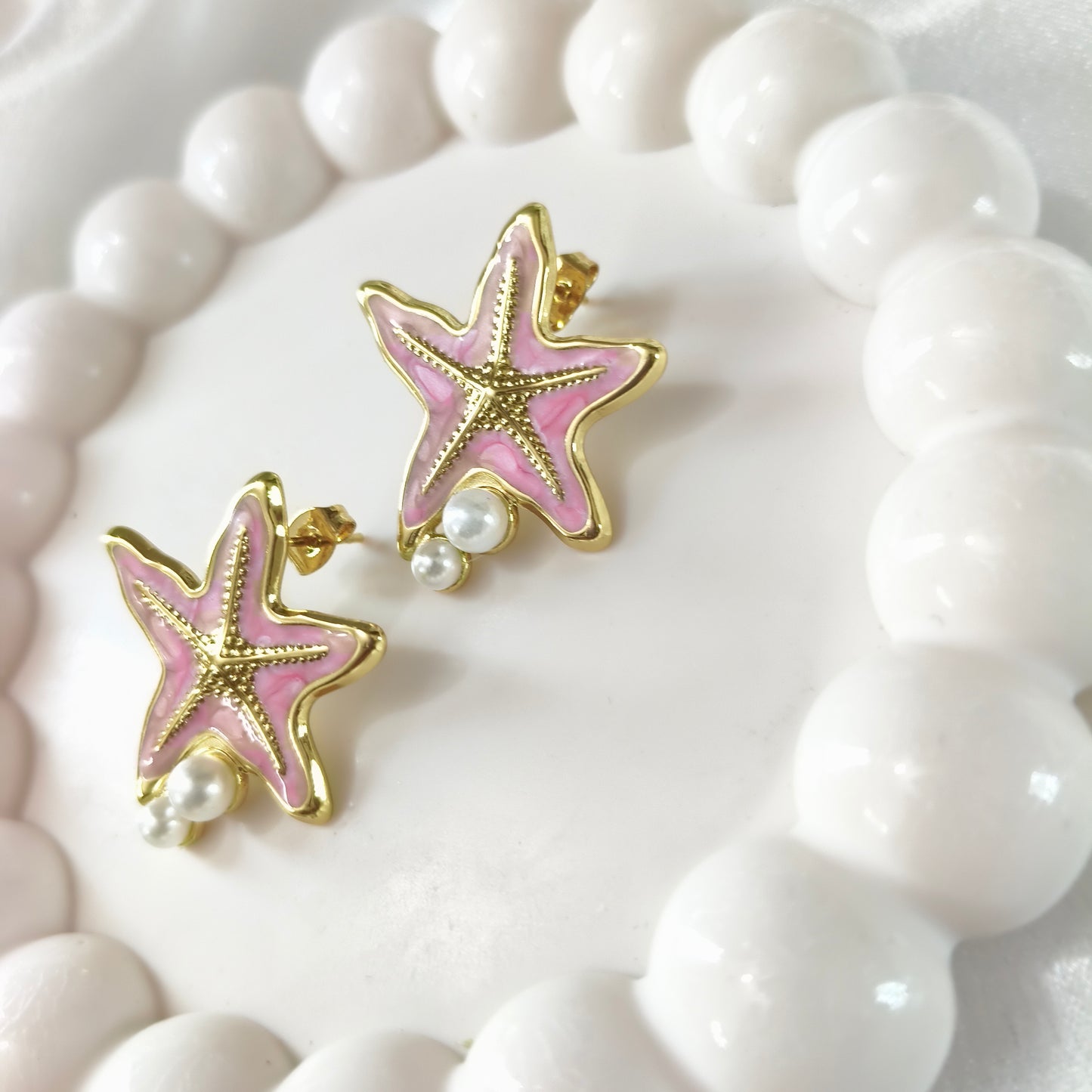 Star Fish Enamel Earring