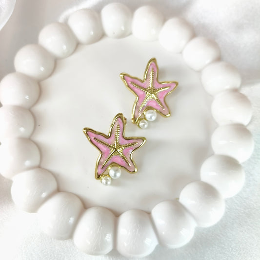 Star Fish Enamel Earring