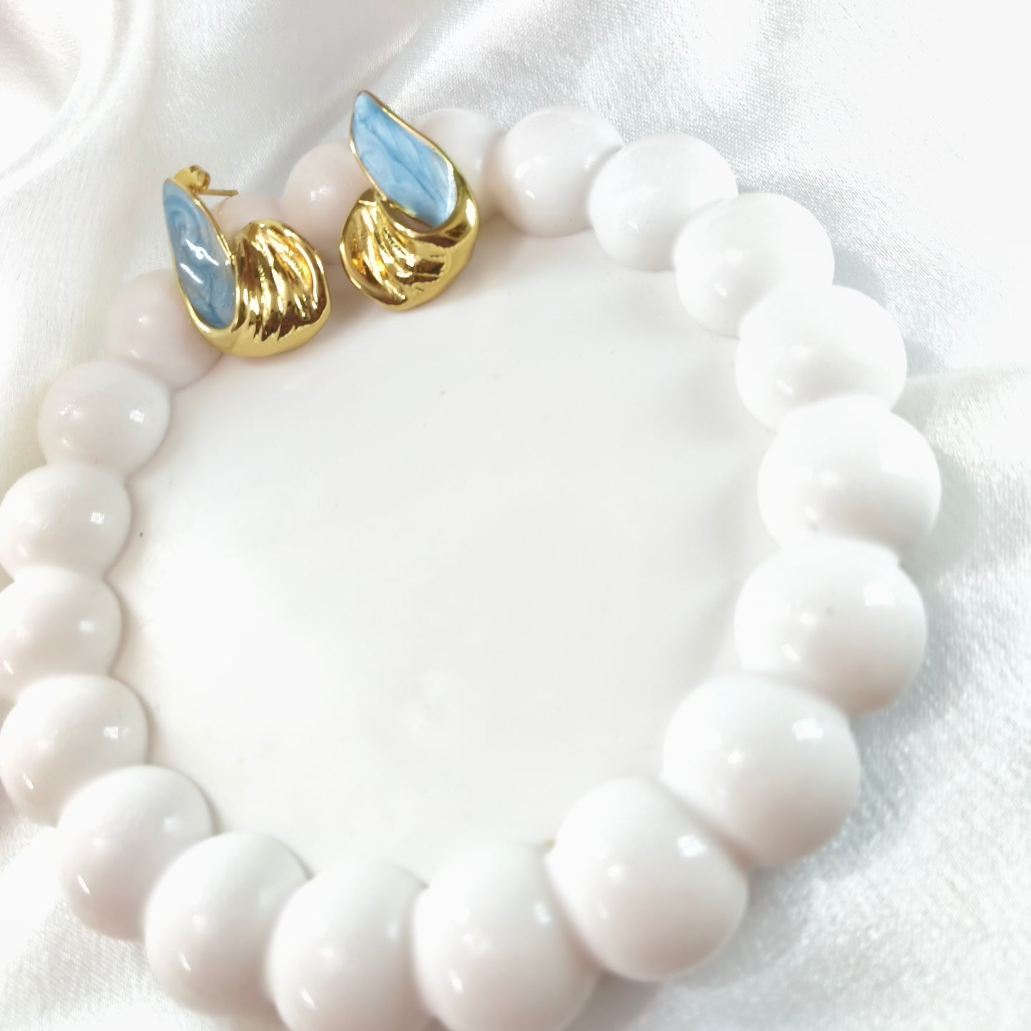 Blue Enamel Earring