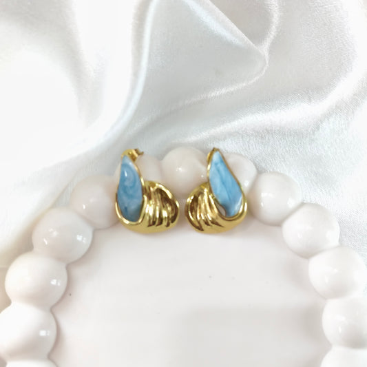 Blue Enamel Earring