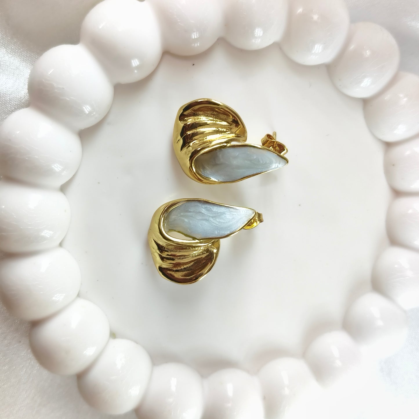 Sea Green Enamel Earring