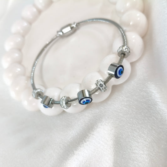 Silver Evil Eye Bracelet