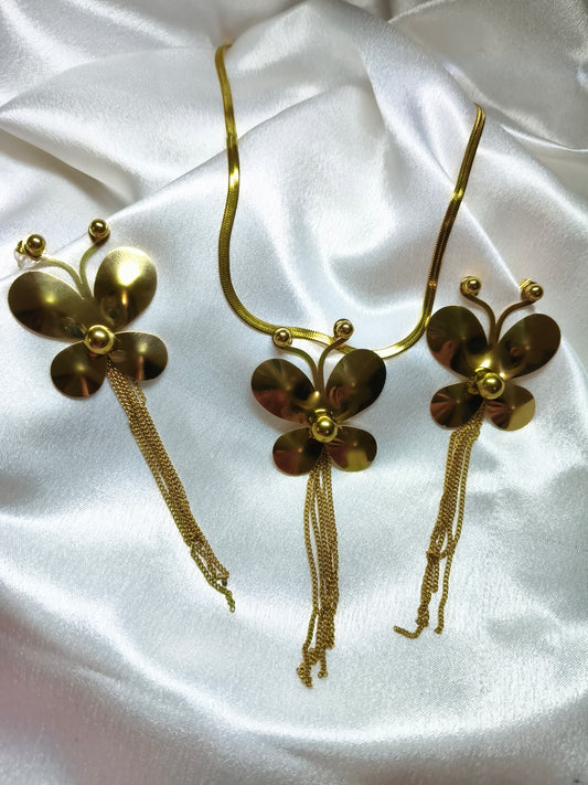 Golden Butterfly Tassel Pendant