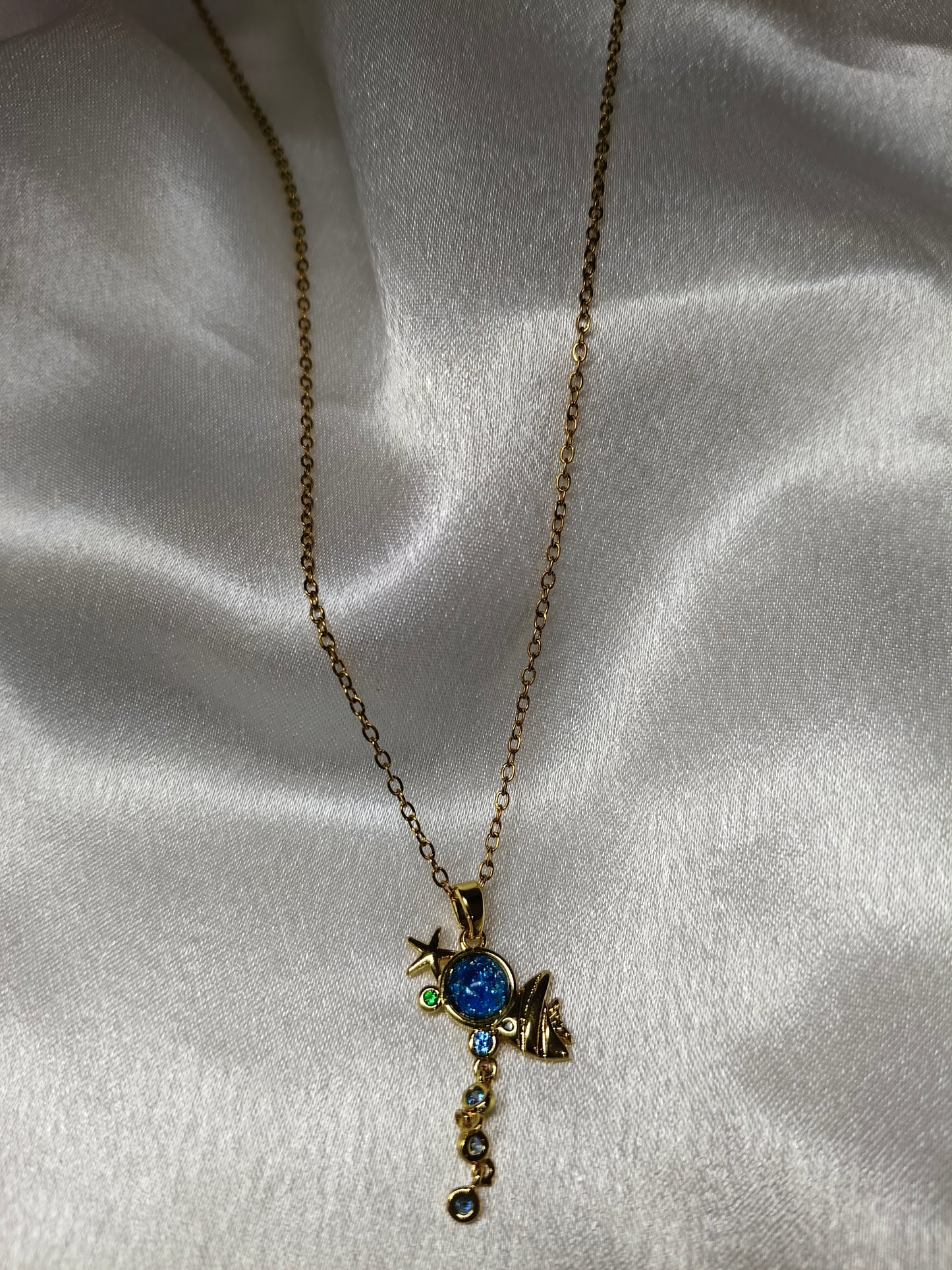 Blue Seahorse Necklace