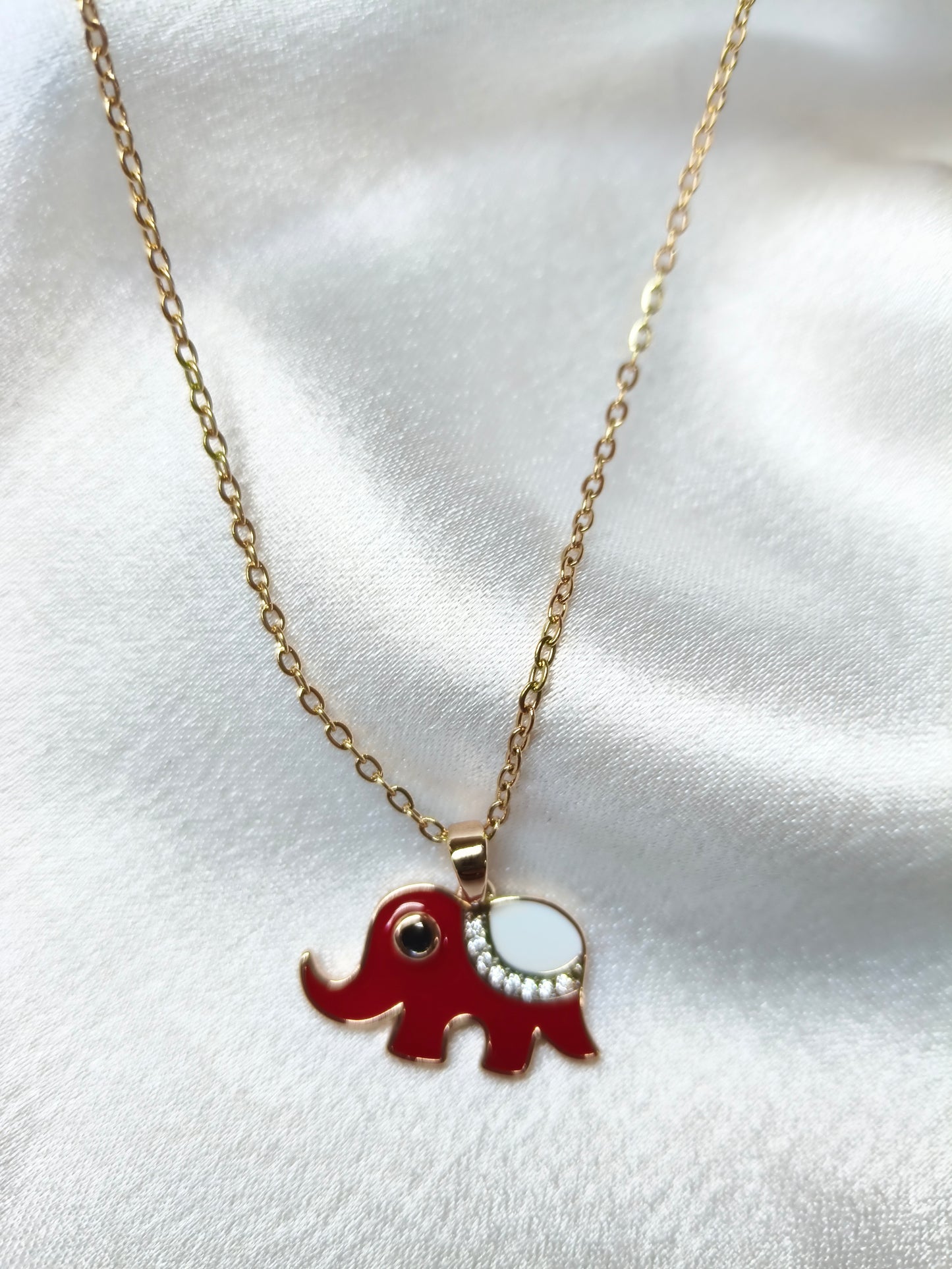 Red Elephant Necklace