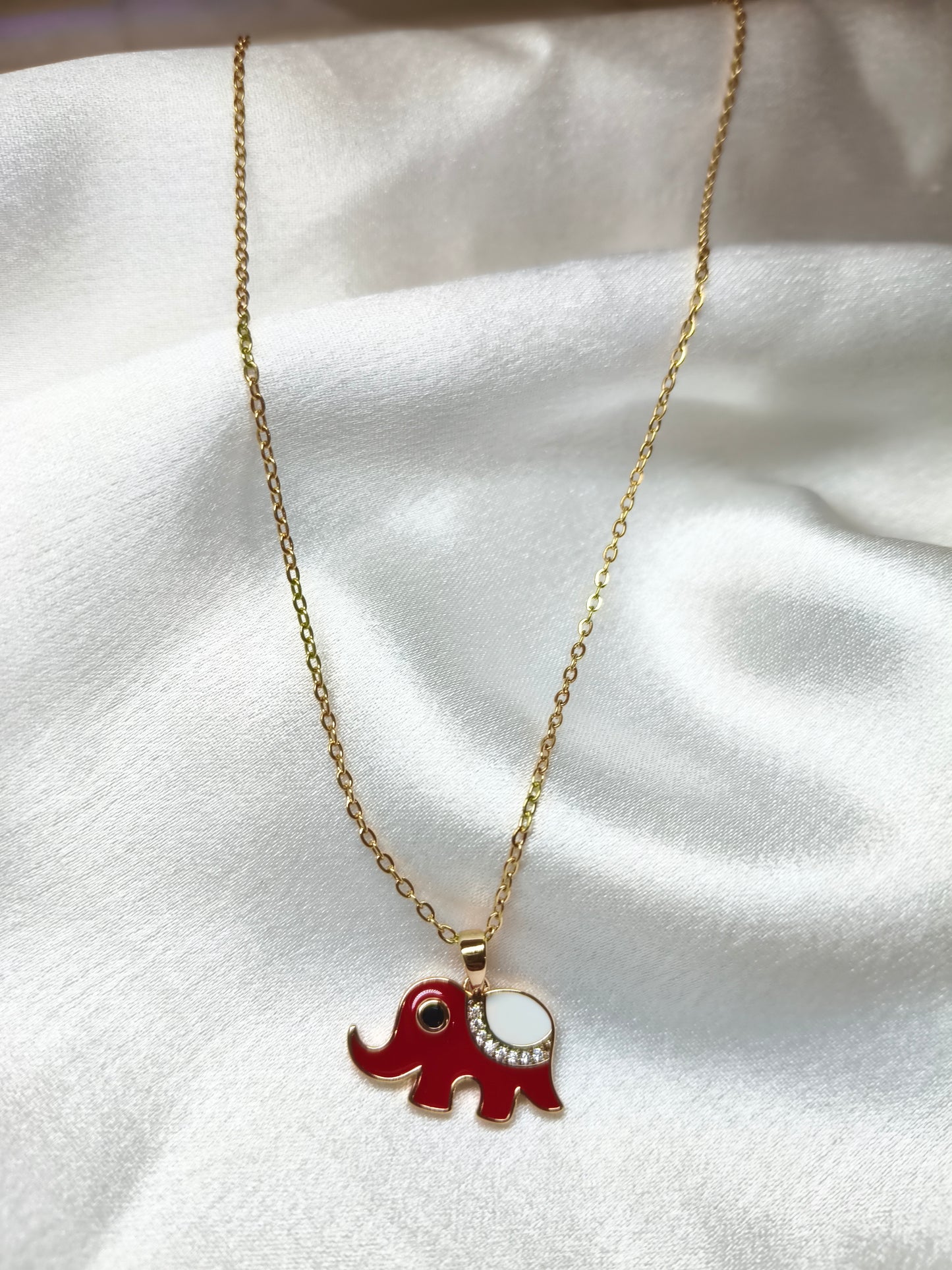 Red Elephant Necklace
