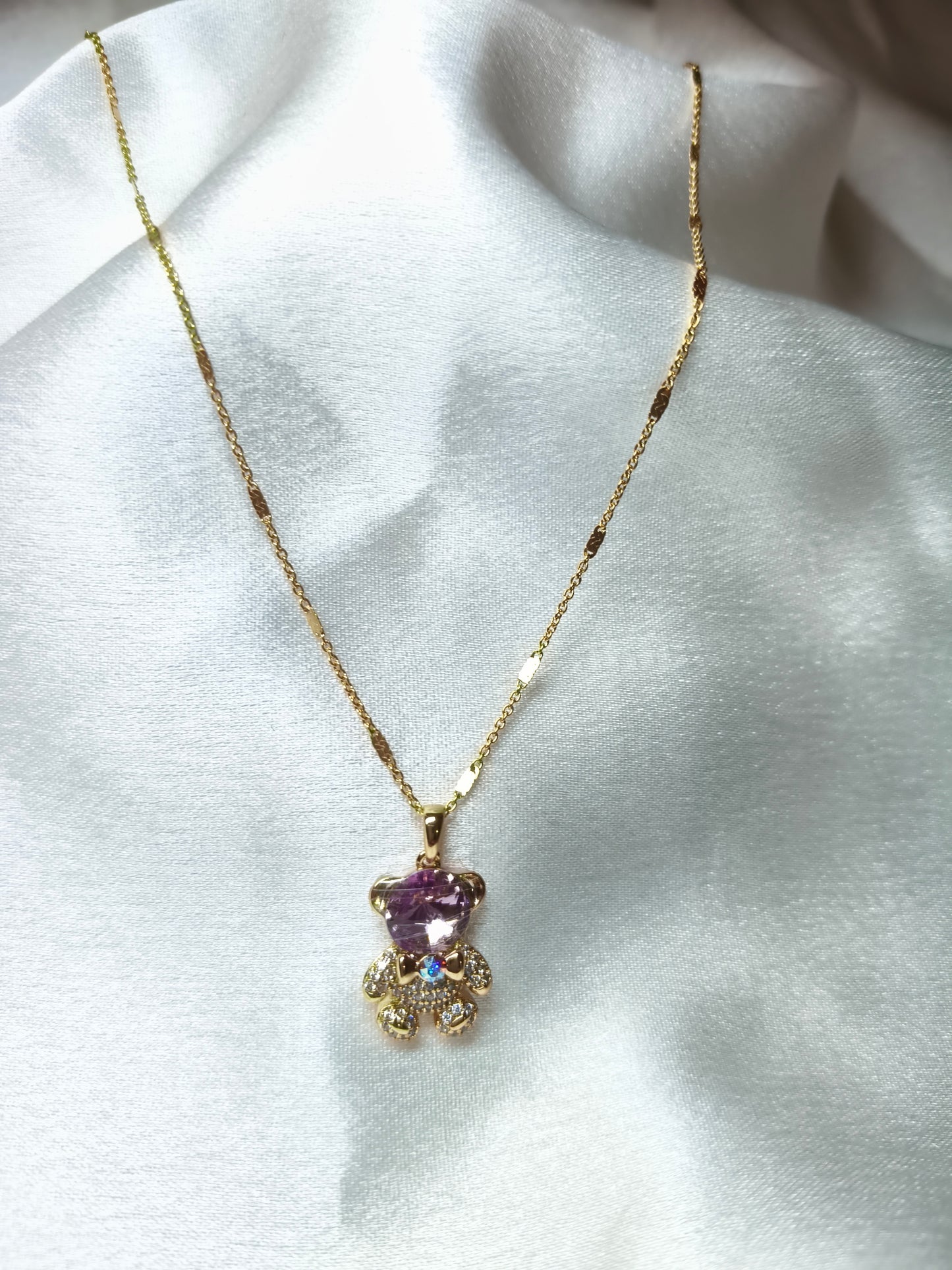 Purple Teddy Necklace
