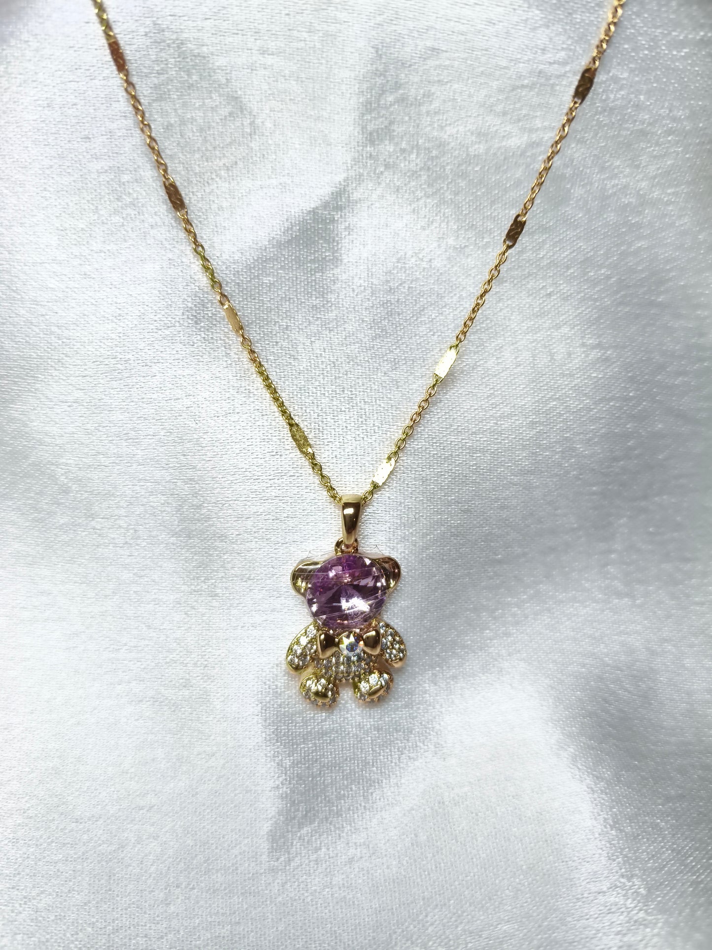 Purple Teddy Necklace
