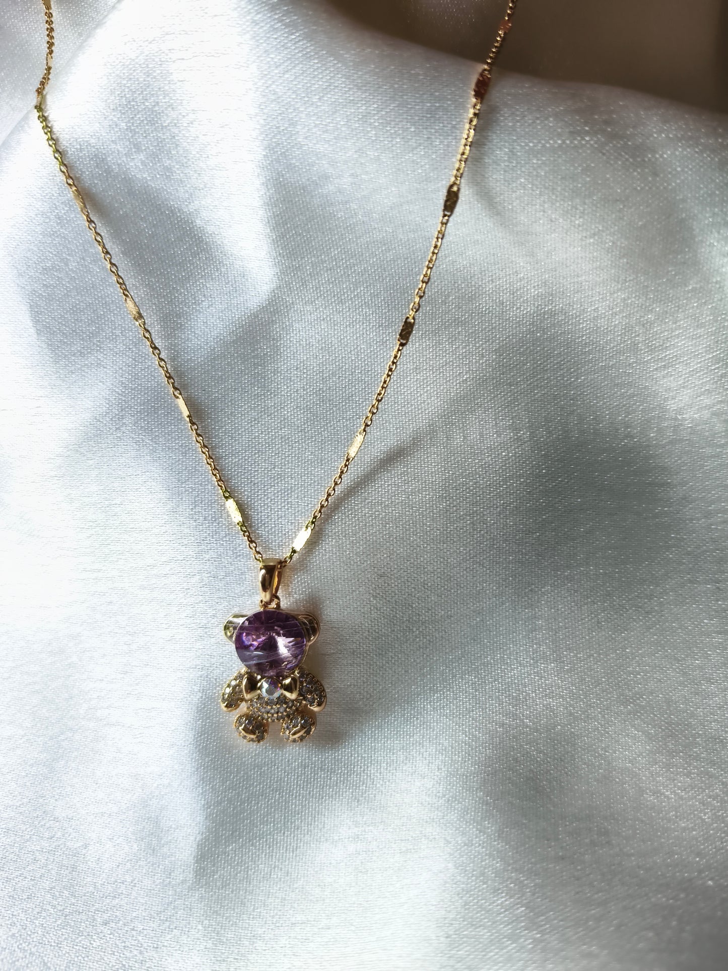 Purple Teddy Necklace