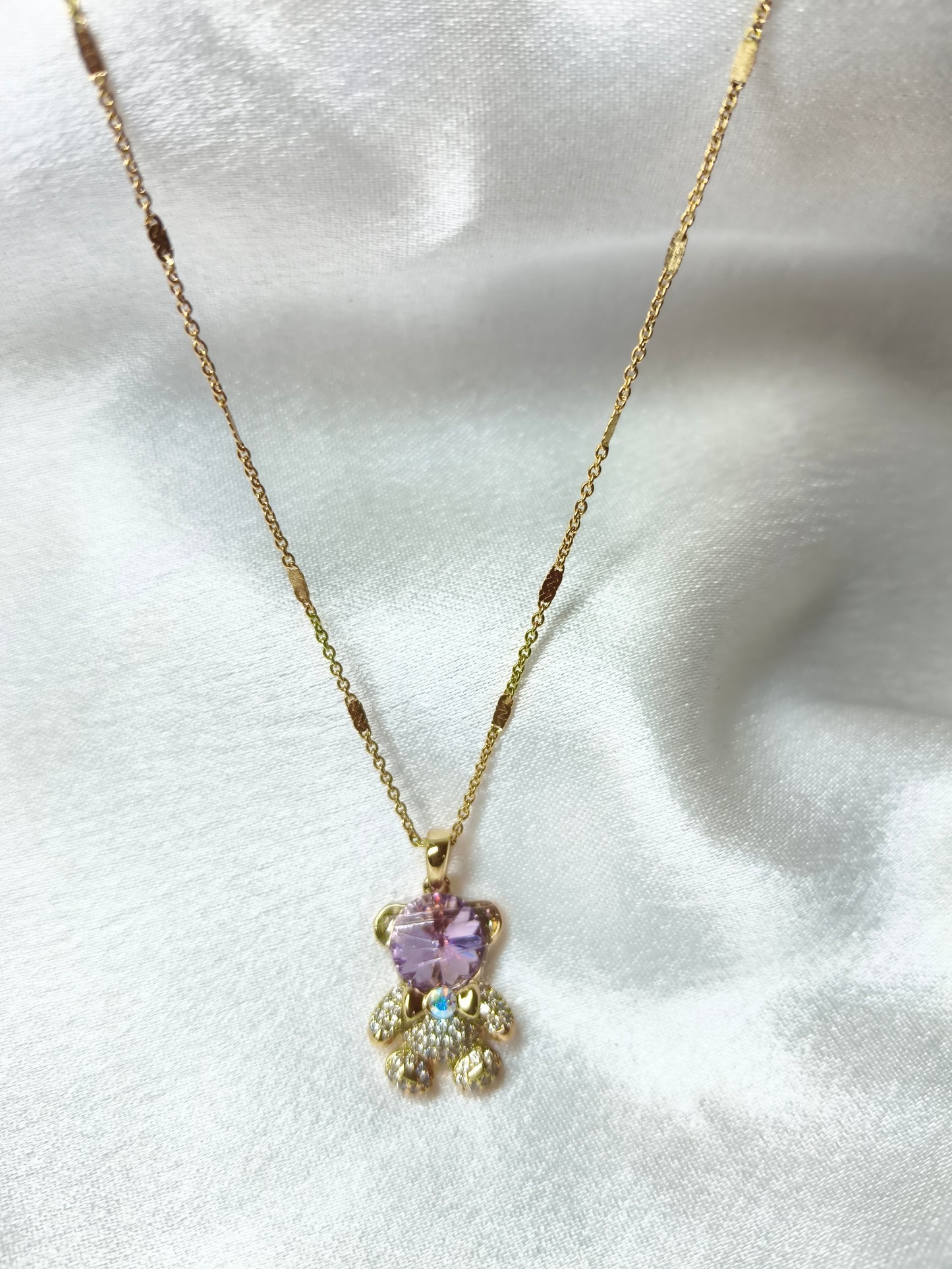 Pink Teddy Necklace